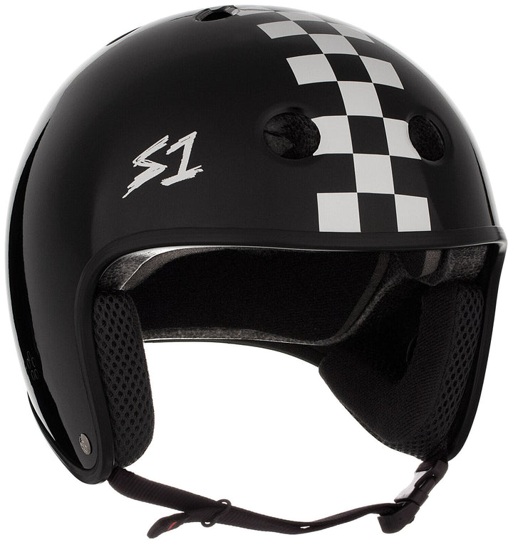 S1 Lifer Retro Helmet - Black & White Checkers