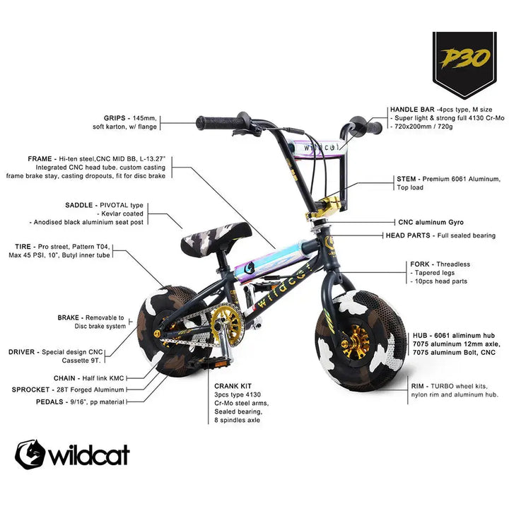 Wildcat Mini BMX OG4 Pro P30 Black