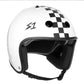 White Retro Checkered Helmet