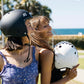 White Retro Checkered Helmet