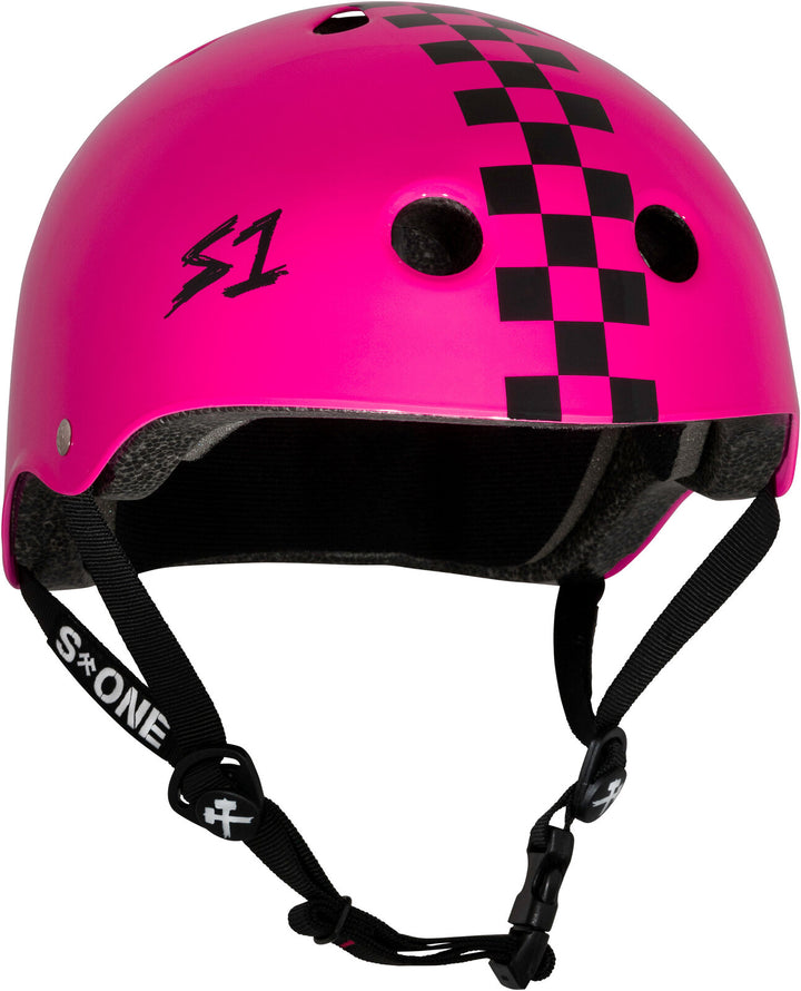 S1 Lifer Helmet - Pink & Black Checkers