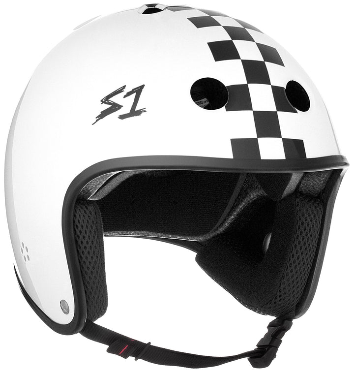 S1 Lifer Retro Helmet - White & Black Checkers